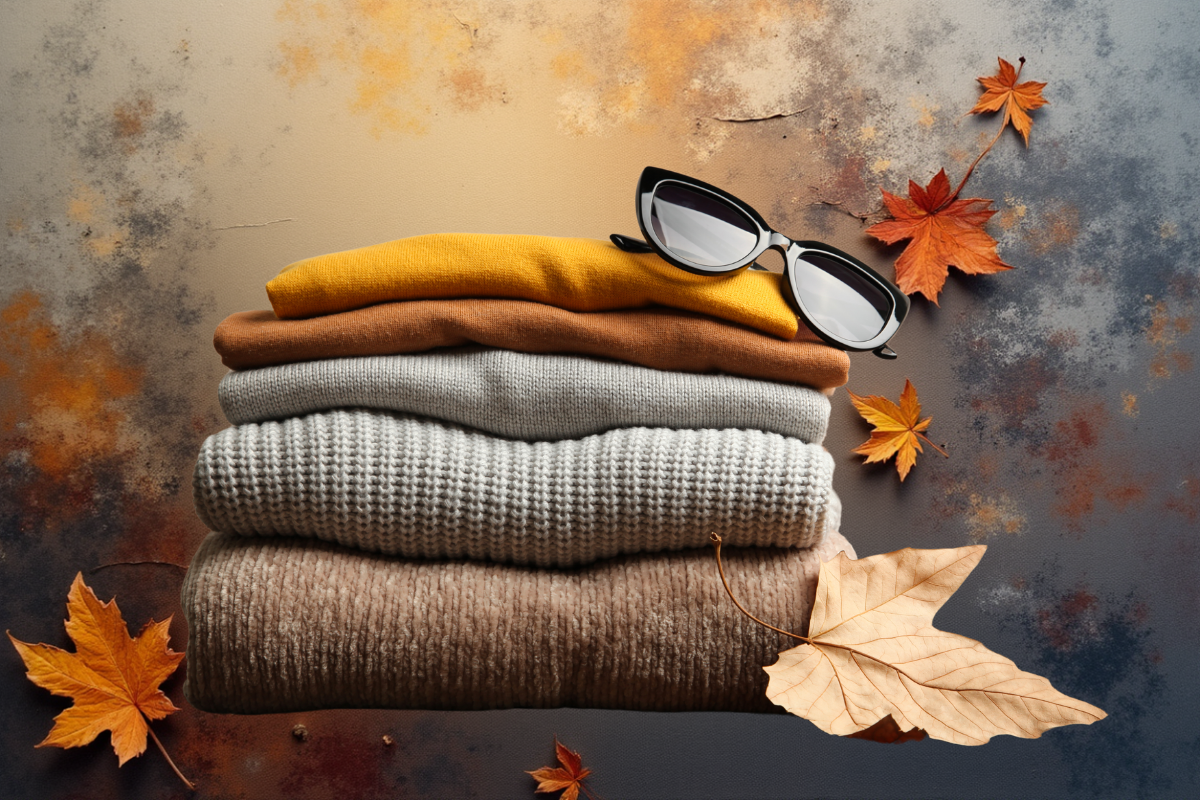 Swetry na tle jesiennym